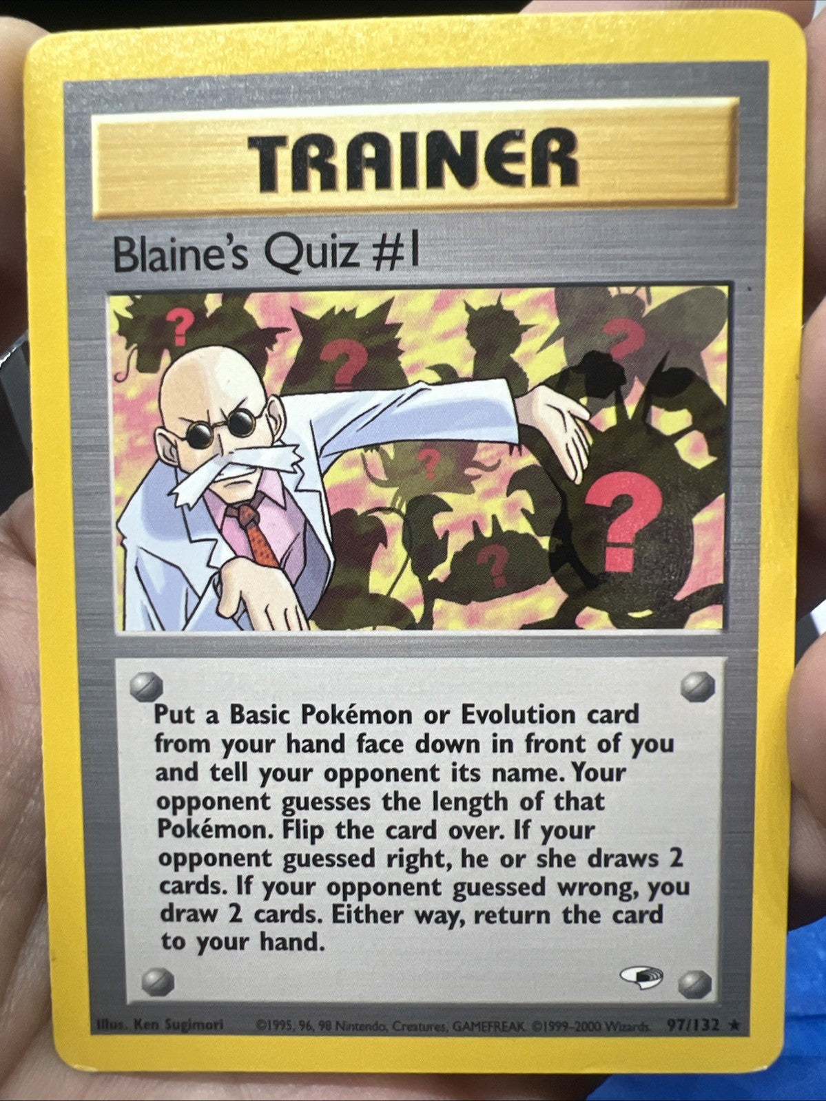 Pokemon Blaine's Quiz #1 097/132 Gym Heroes Rare Non Holo - MOD PLAY