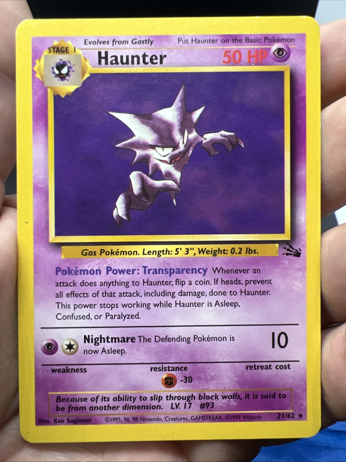 Pokemon Haunter 21/62 Fossil Rare - MOD PLAY