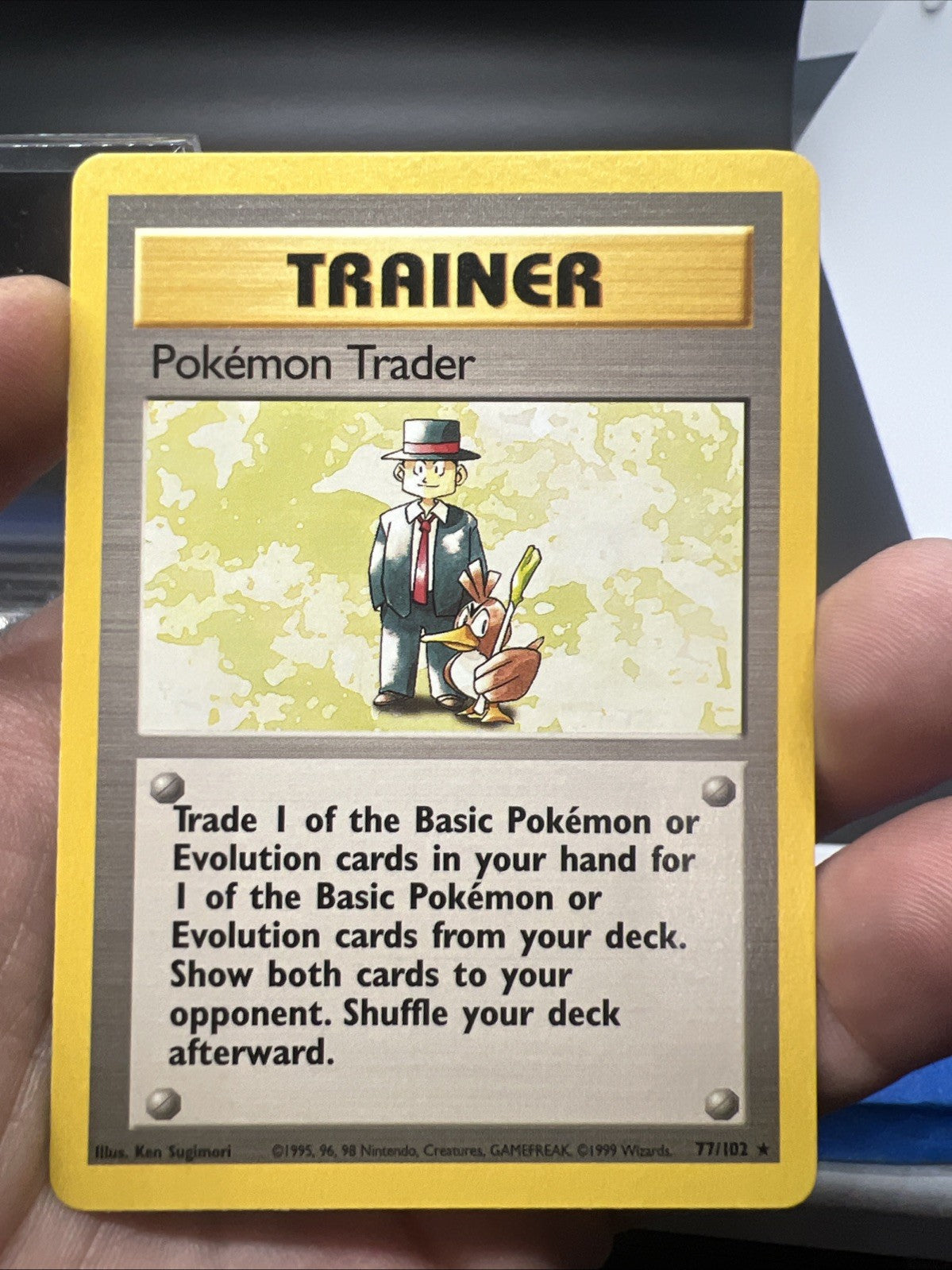Pokemon Trader 077/102 Base Set Rare Non Holo - NEAR MINT