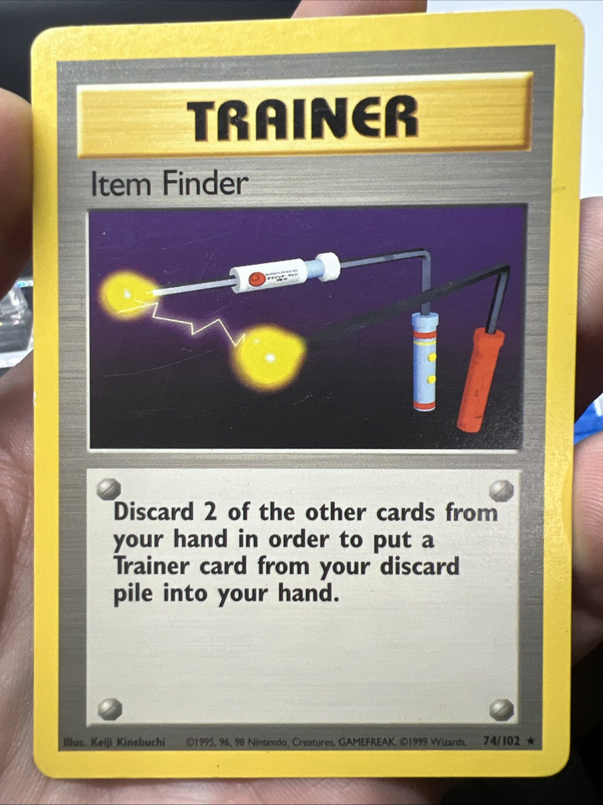 Pokemon Item Finder 074/102 Base Set Rare Non Holo - HEAVY PLAY