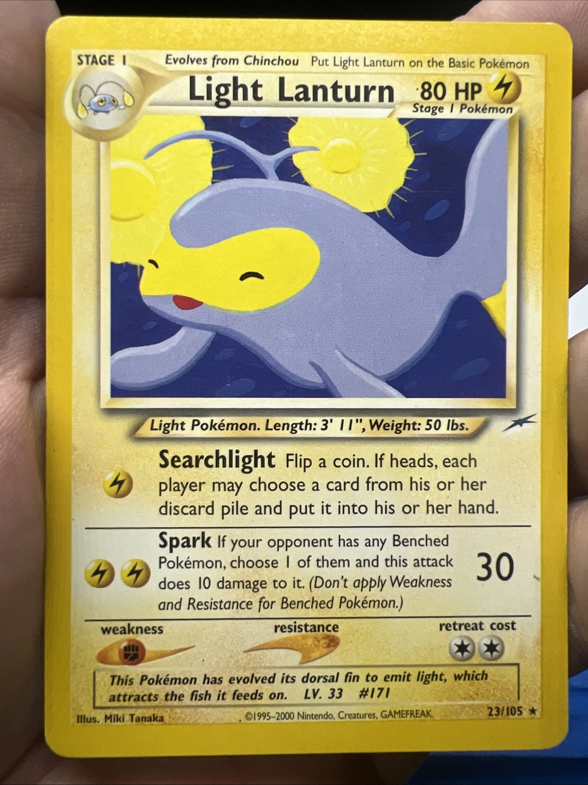 Pokemon Light Lanturn 23/105 Neo Destiny Rare - MOD PLAY