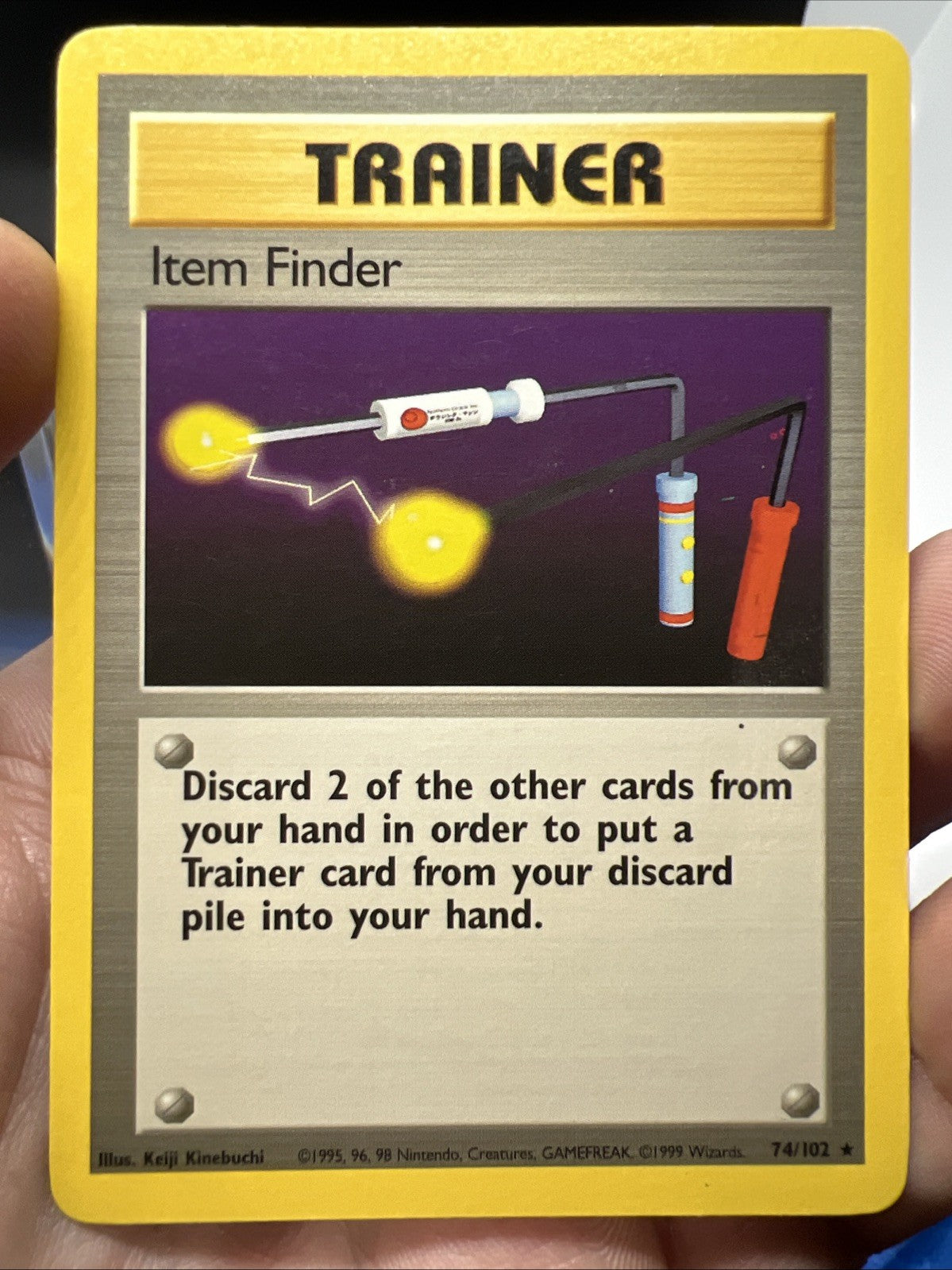 Pokemon Item Finder 074/102 Base Set Rare Non Holo - LIGHT PLAY