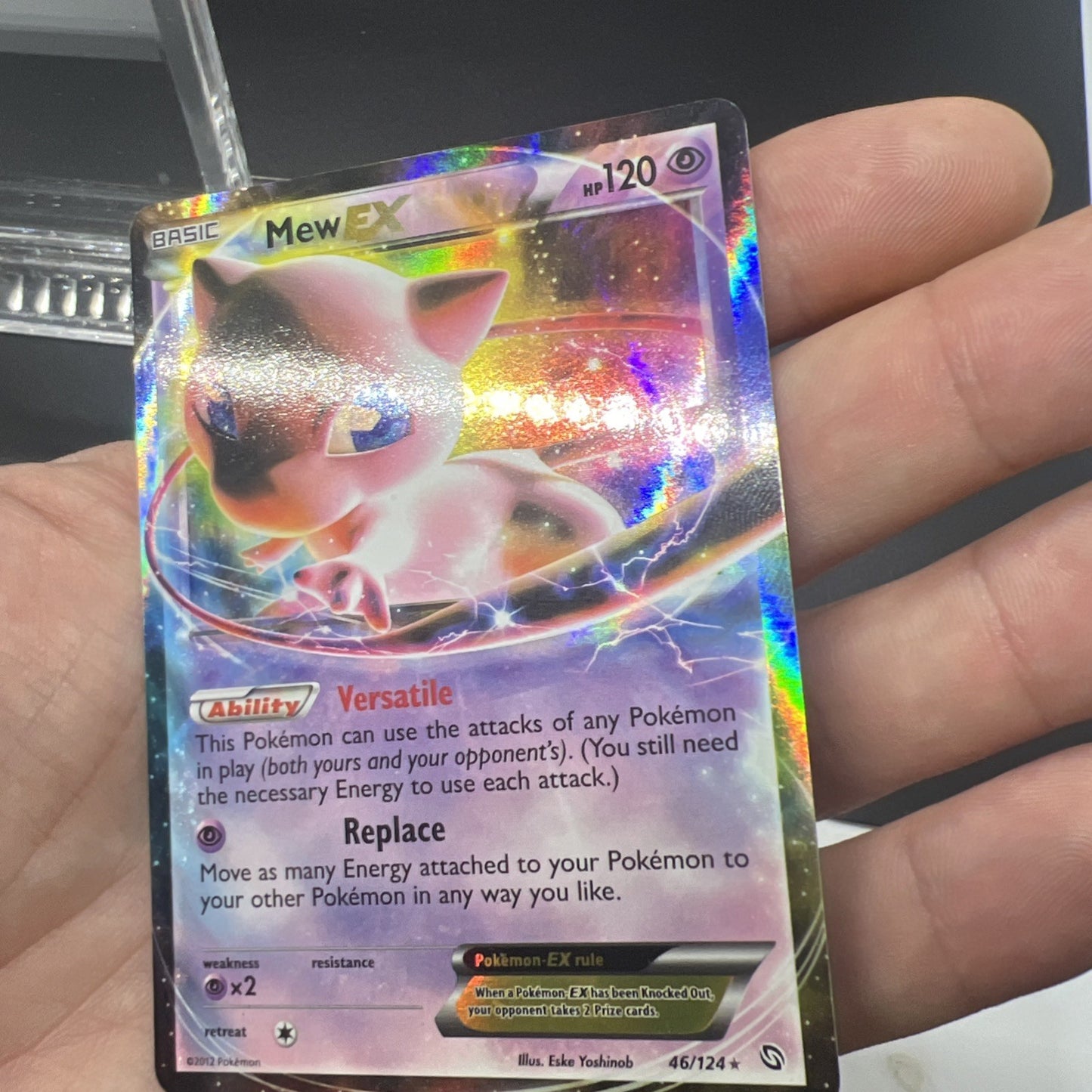 Pokemon Mew EX 46/124 Dragons Exalted Holo - LIGHT PLAY
