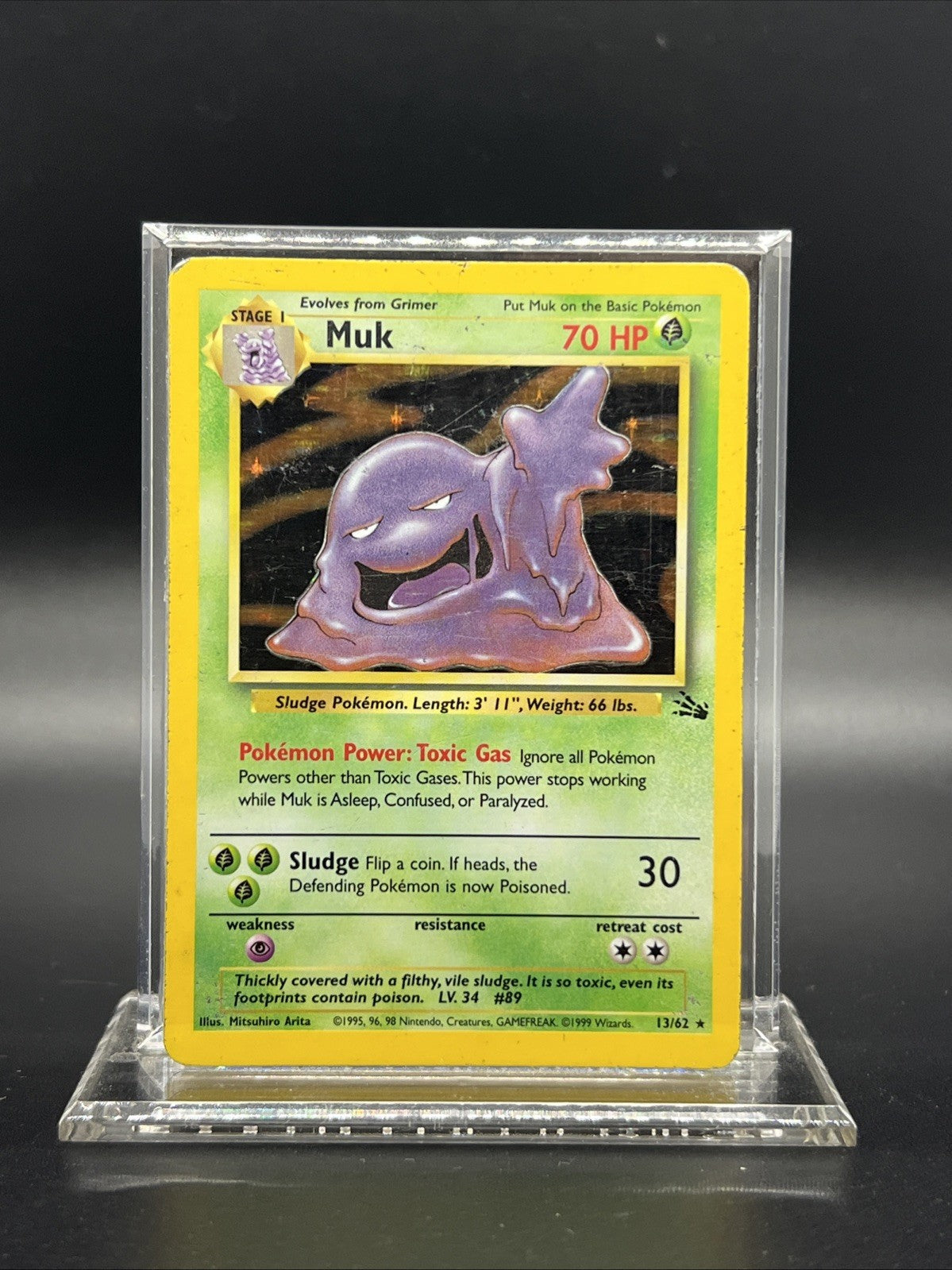 Pokemon Muk 13/62 – Fossil – Holo Rare – Heavy Play (B)