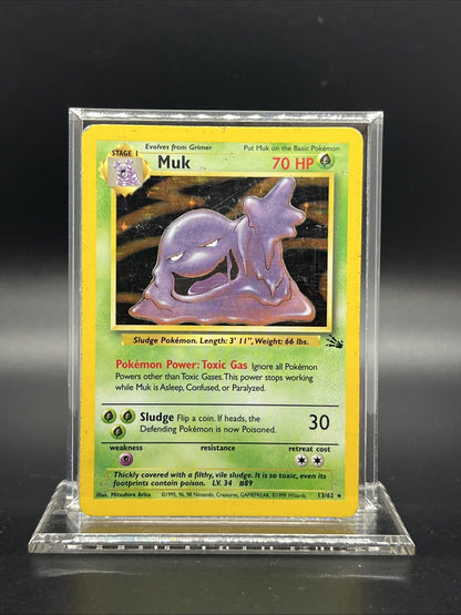 Pokemon Muk 13/62 – Fossil – Holo Rare – Heavy Play (B)