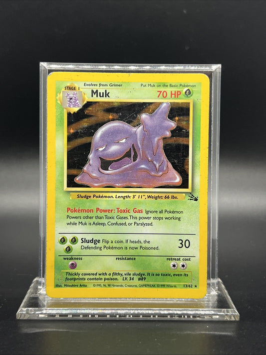 Pokemon Muk 13/62 – Fossil – Holo Rare – Heavy Play (B)