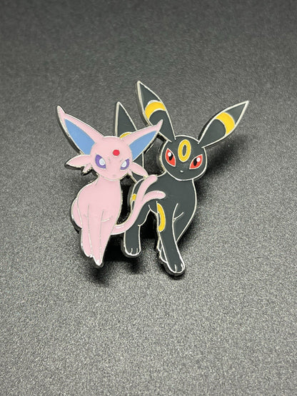 Prismatic Evolutions Figure Collection Umbreon And Espeon Figure Pin and Sleeves
