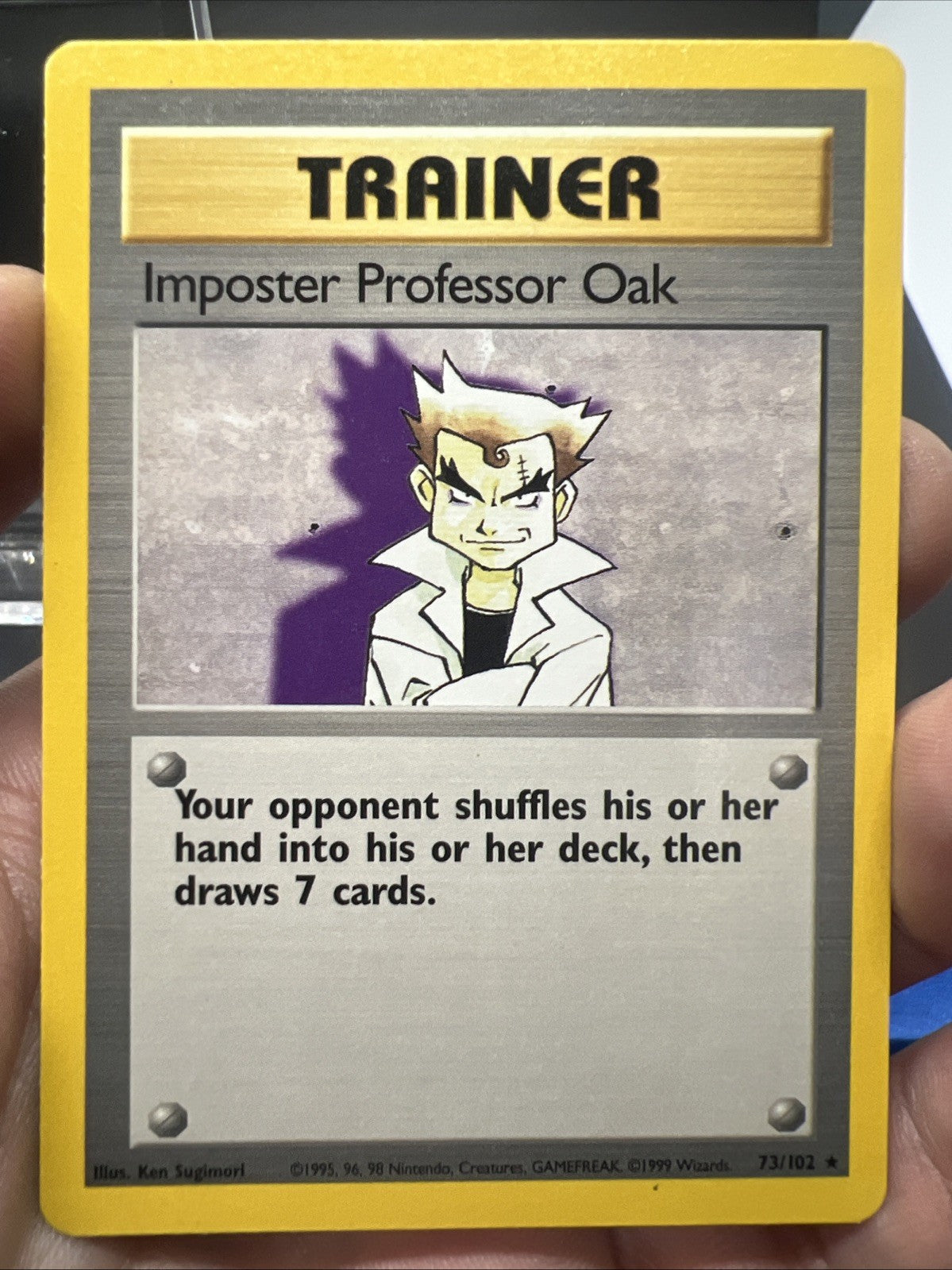 Pokemon Imposter Professor Oak 073/102 Base Set Rare Non Holo - NEAR MINT
