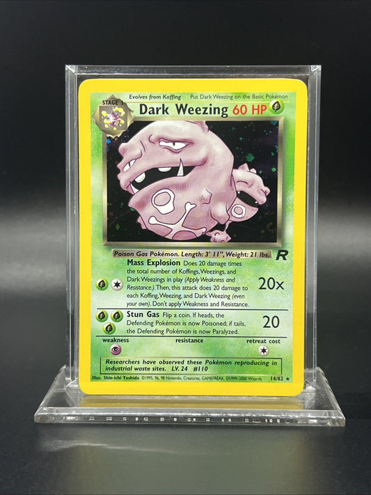 Pokemon Dark Weezing 14/82 Team Rocket Holo - LIGHT PLAY