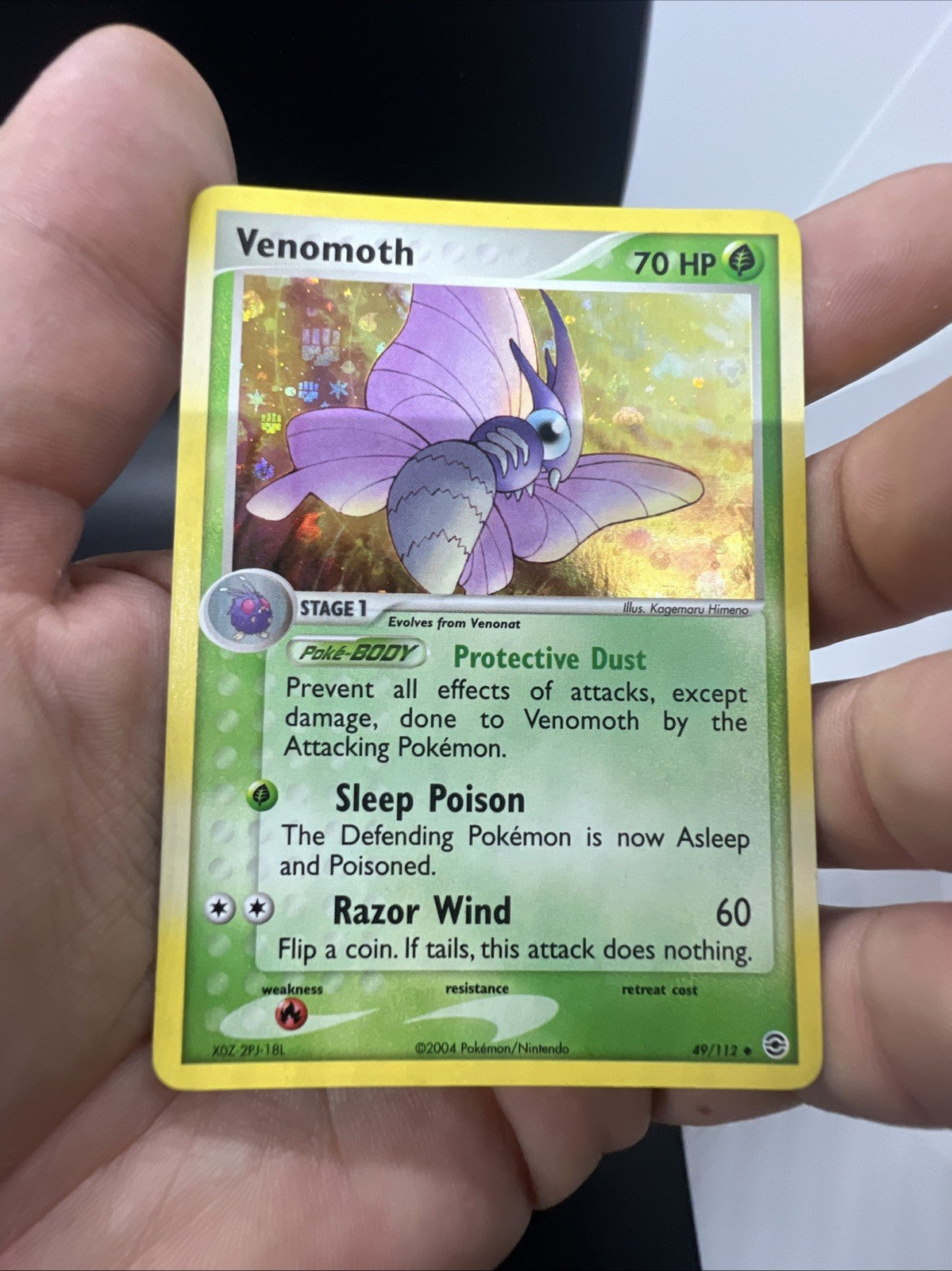 Venomoth 49/112 FireRed & LeafGreen Reverse Holo LIGHT PLAY Pokemon