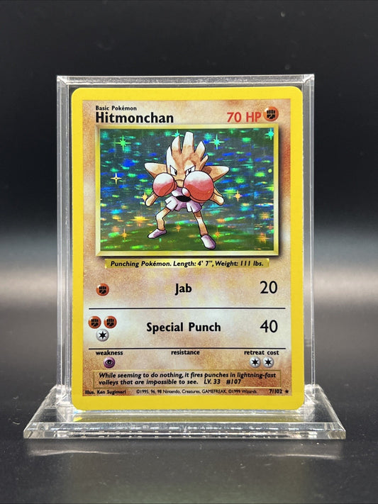 Hitmonchan 007/102 – Base Set – Holo Rare – Light Play (C) - Pokemon