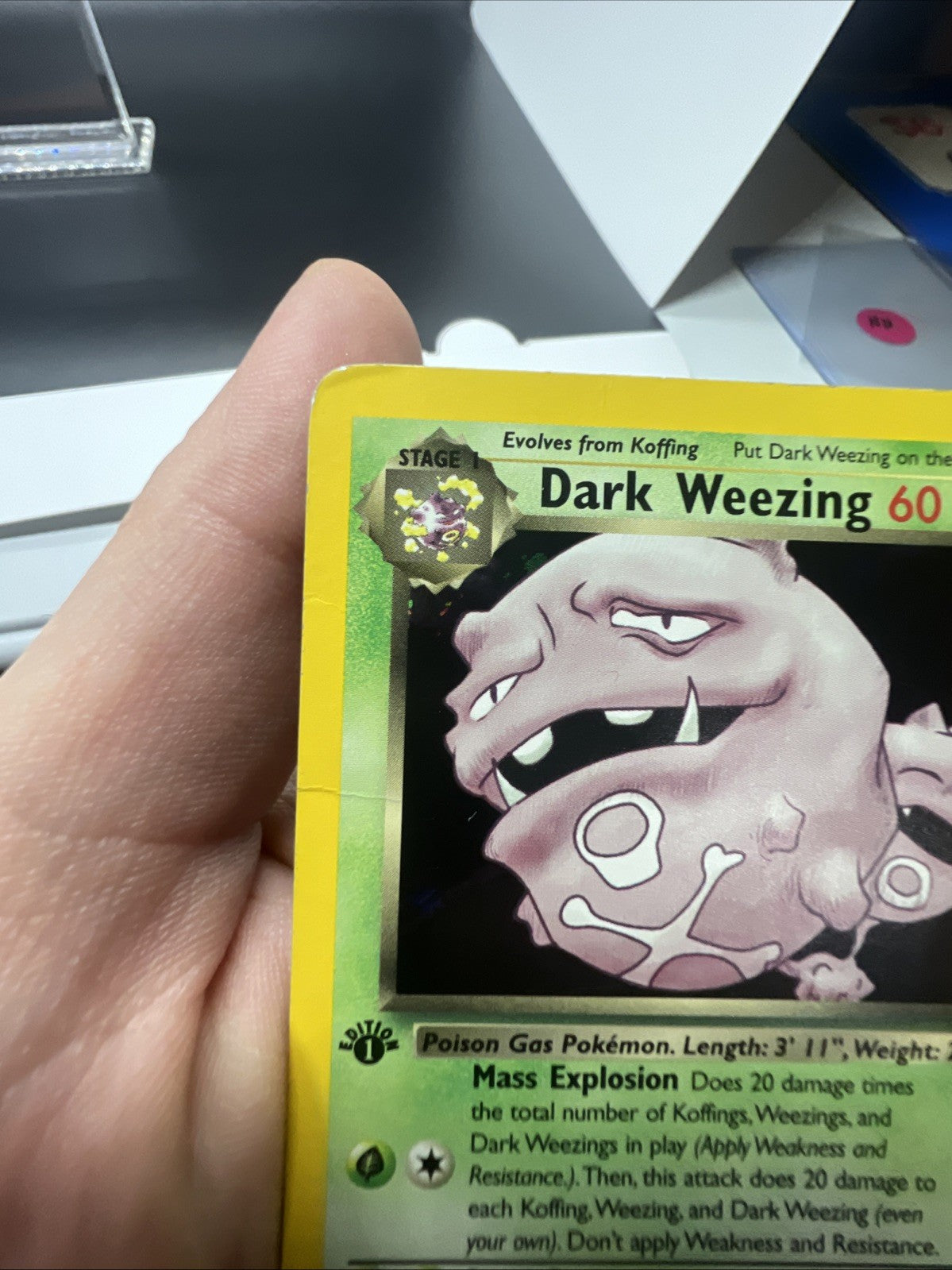 Pokemon Dark Weezing 1st Edition 14/82 – Team Rocket – Holo Rare – Heavy Play
