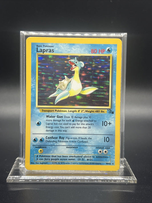 Pokemon Lapras 10/62 – Fossil – Holo Rare – Moderate Play (B)