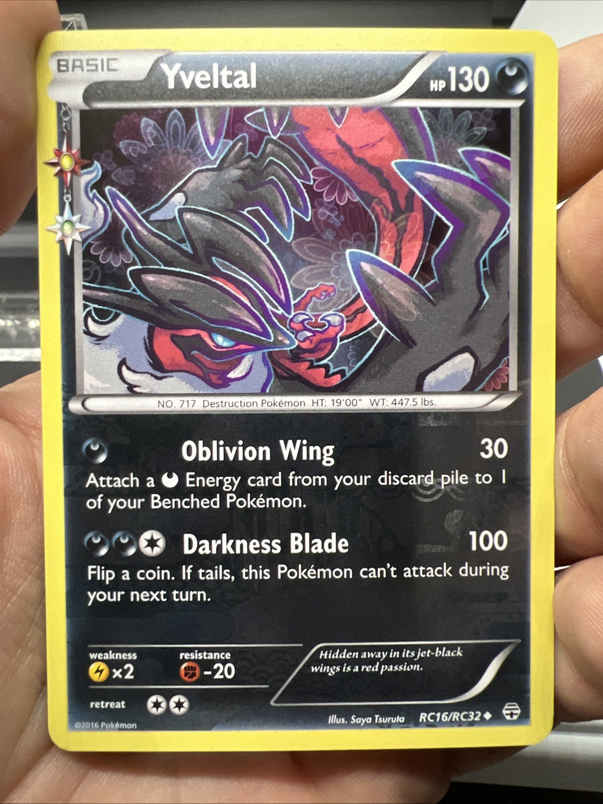 Pokemon Yveltal RC16/RC32 Generations: Radiant Collection Holo - LIGHT PLAY