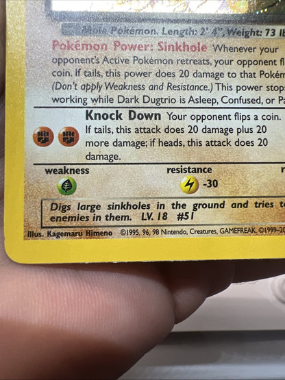 Dark Dugtrio 6/82 – Team Rocket – Holo Rare – Near Mint - Pokemon