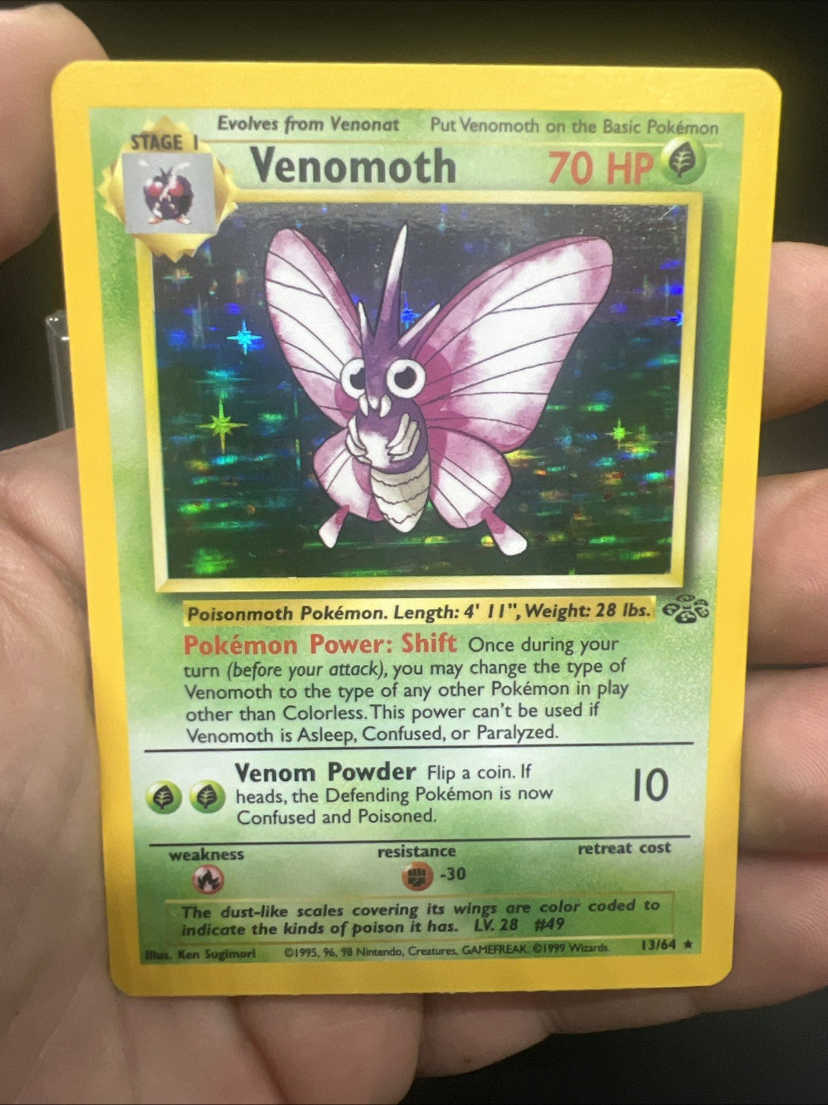 Pokemon Venomoth 13/64 Jungle Holo - NEAR MINT