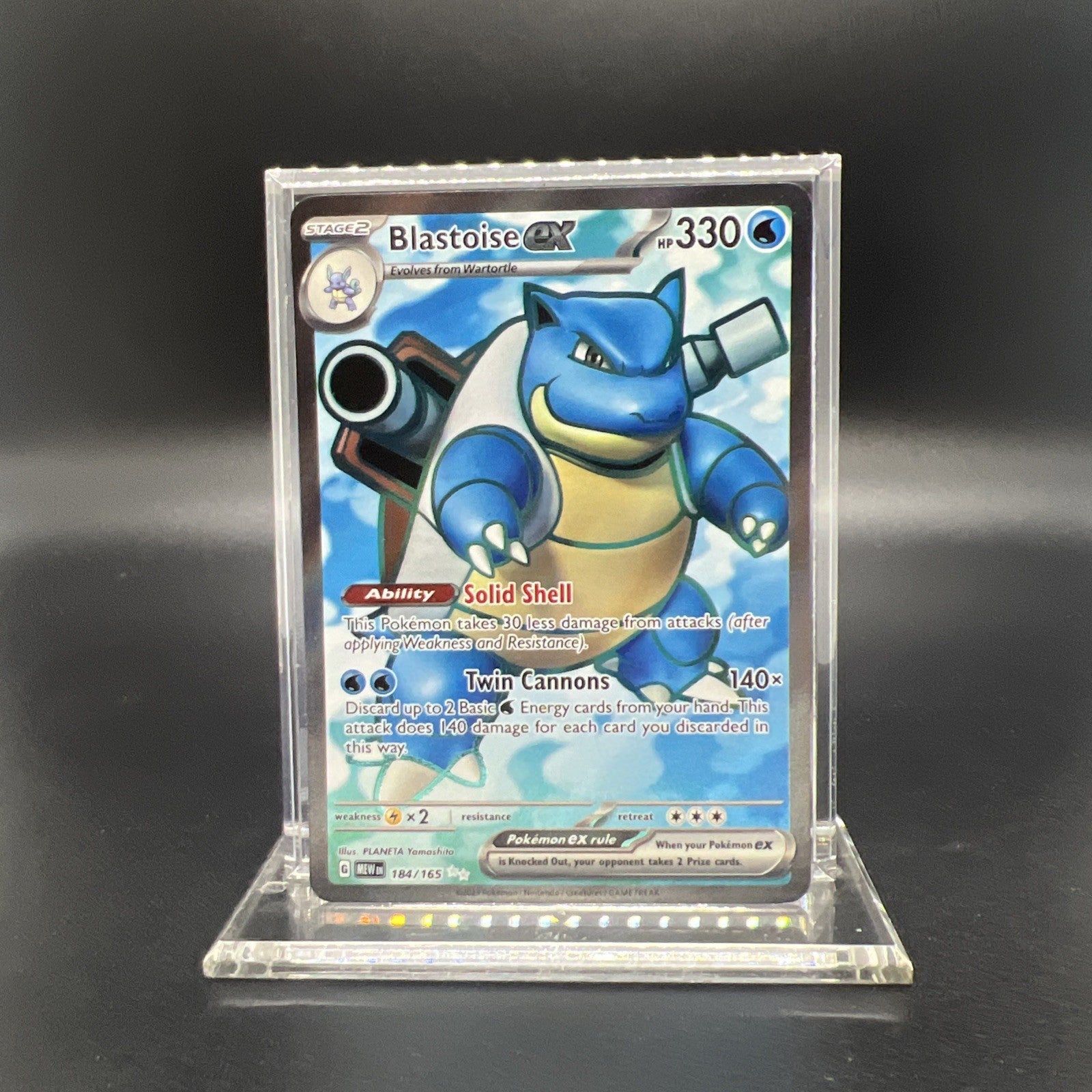 Pokemon Blastoise ex 184/165 Scarlet & Violet 151 Holo - LIGHT PLAY