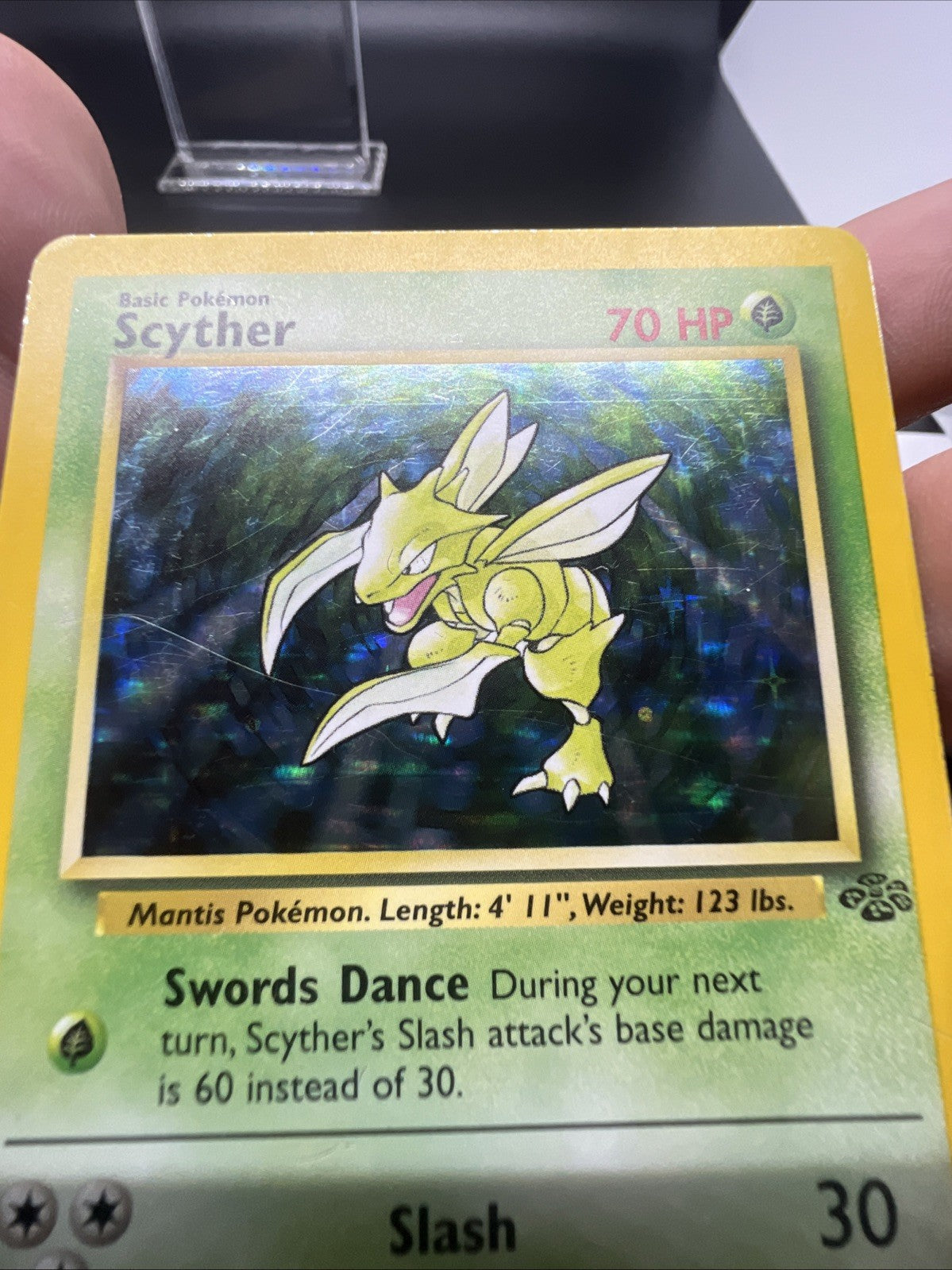 Pokemon Scyther 10/64 – Jungle – Holo Rare – Heavy Play