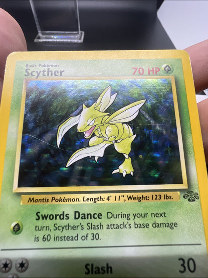 Pokemon Scyther 10/64 – Jungle – Holo Rare – Heavy Play