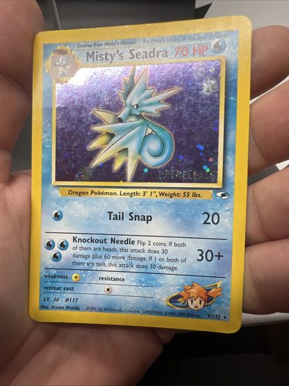 Pokemon Misty's Seadra Prerelease 009/132 Gym Heroes - HEAVY PLAY