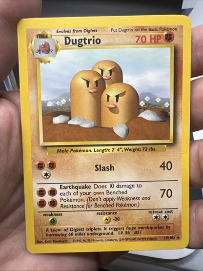 Pokemon Dugtrio 019/102 Base Set Rare Non Holo - NEAR MINT