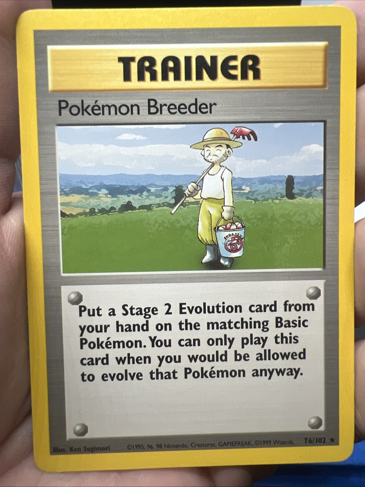 Pokemon Breeder 076/102 Base Set Rare Non Holo - MOD PLAY