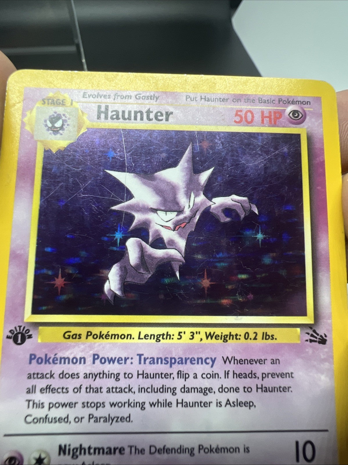Pokemon Haunter 1st Edition 6/62 – Fossil – Holo Rare – Heavy Play