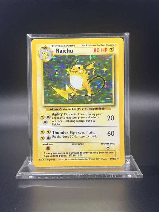 Pokemon Raichu 014/102 Base Set Holo - LIGHT PLAY