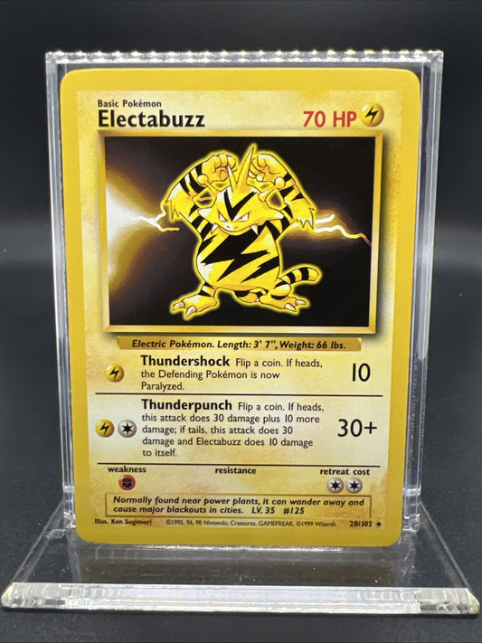 Pokemon Electabuzz 020/102 Base Set Rare Non Holo - LIGHT PLAY