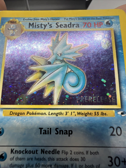 Pokemon Misty's Seadra Prerelease 009/132 Gym Heroes - HEAVY PLAY