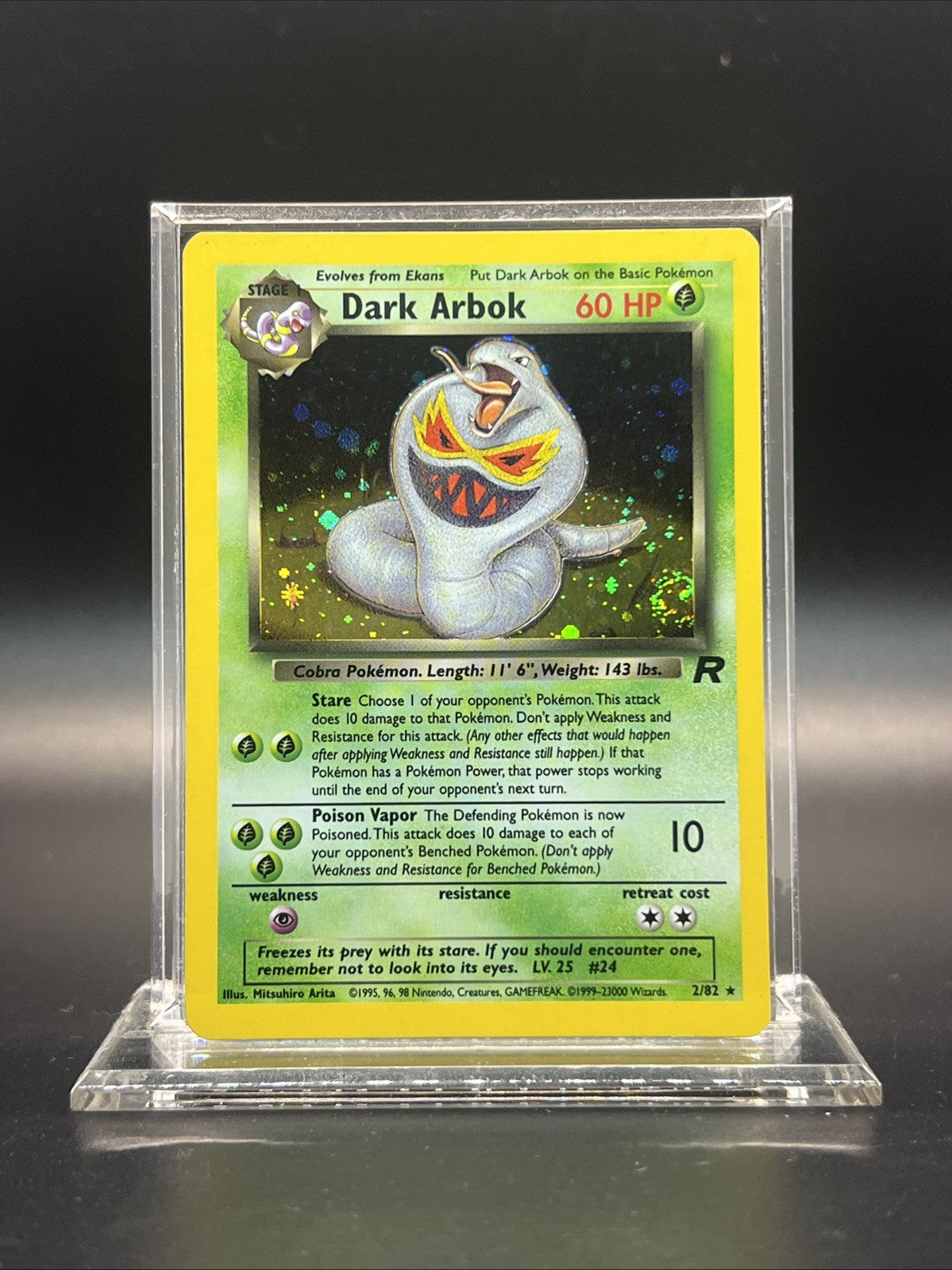 Dark Arbok 2/82 – Team Rocket – Holo Rare – Light Play - Pokemon