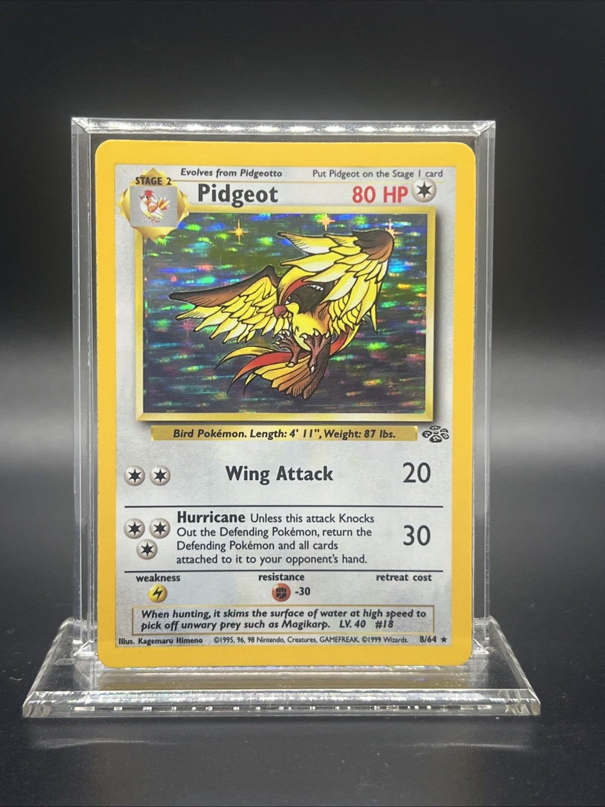 Pokemon Pidgeot 08/64 – Jungle – Holo Rare – Moderate Play