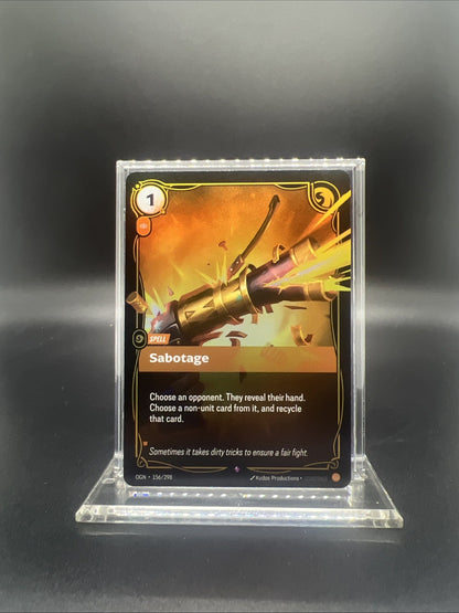 Riftbound Origins Sabotage Rare Foil 156/298 - NEAR MINT