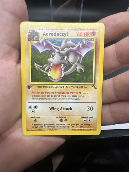 Pokemon Aerodactyl 1st Edition 1/62 Fossil Holo - MOD PLAY
