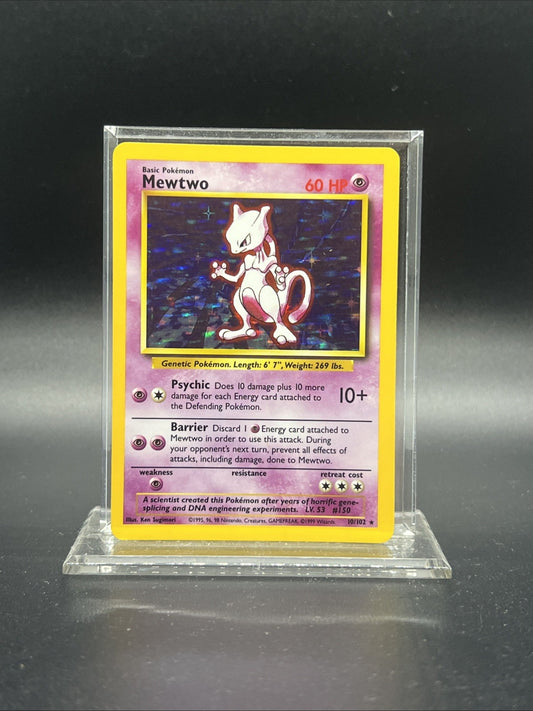 Mewtwo 10/102 Base Set Holo - HEAVY PLAY (A) - Pokemon