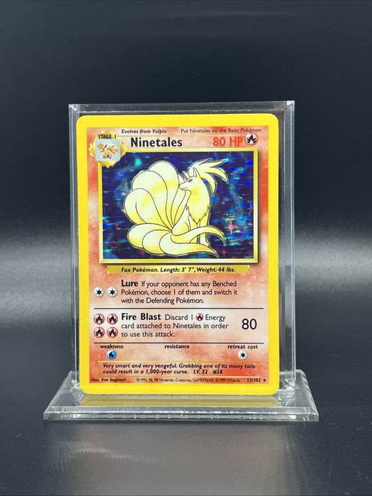 Pokemon Ninetales 012/102 Base Set Holo - HEAVY PLAY (B)