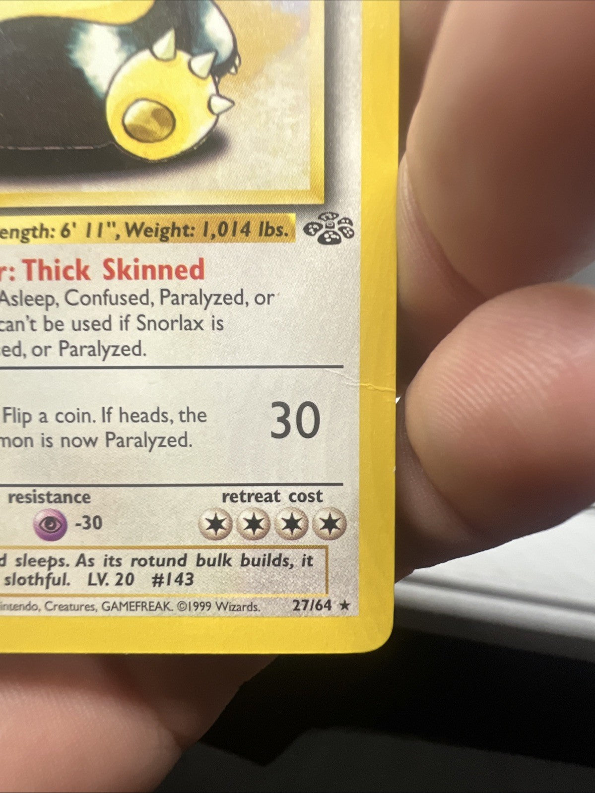 Pokemon Snorlax 27/64 – Jungle – Non Holo – Moderate Play