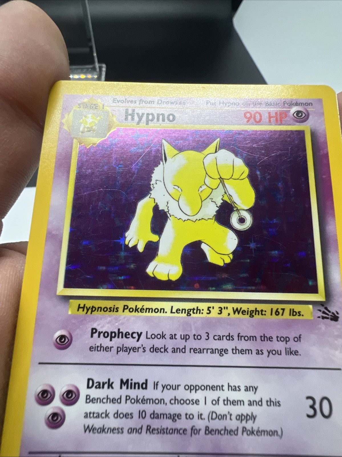 Pokemon Hypno 8/62 – Fossil – Holo Rare – Heavy Play