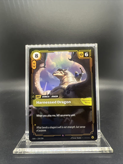 Riftbound Origins Harnessed Dragon Rare Foil 234/298 - NEAR MINT