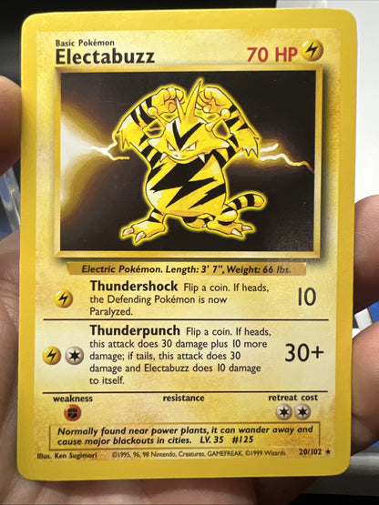 Pokemon Electabuzz 020/102 Base Set Rare Non Holo - LIGHT PLAY