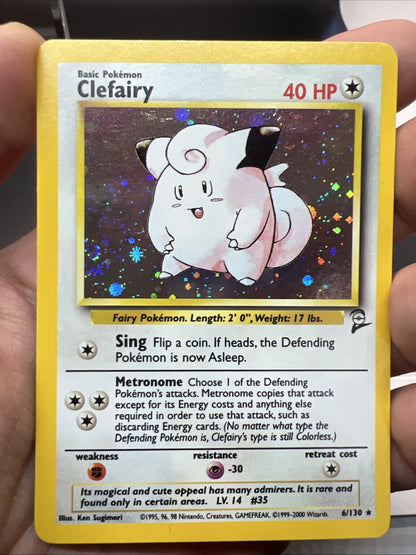 Clefairy 006/130 – Base Set 2 – Holo Rare – Near Mint - Pokemon