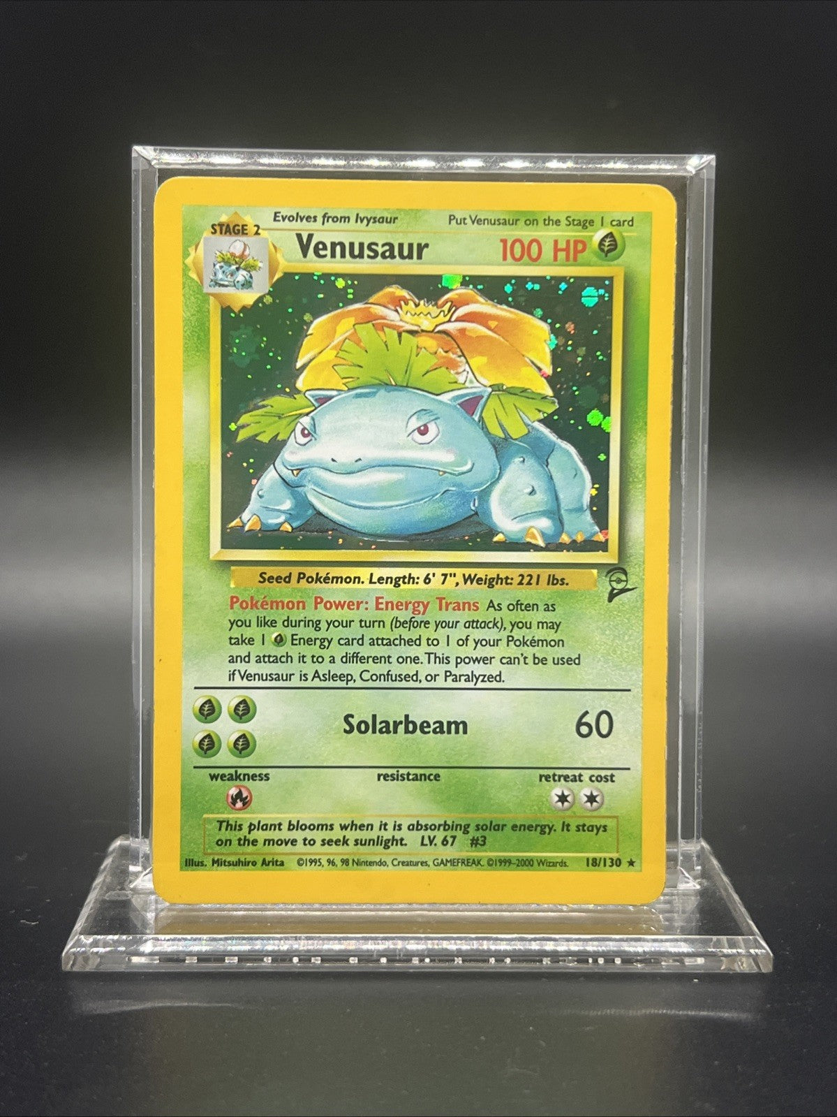Pokemon Venusaur 018/130 – Base Set 2 – Holo Rare – Moderate Play