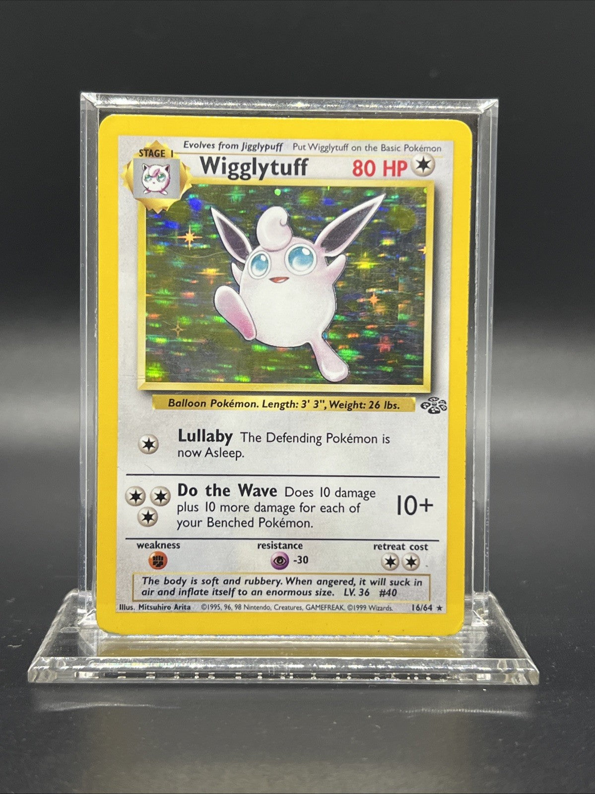 Pokemon Wigglytuff 16/64 – Jungle – Holo Rare – Heavy Play