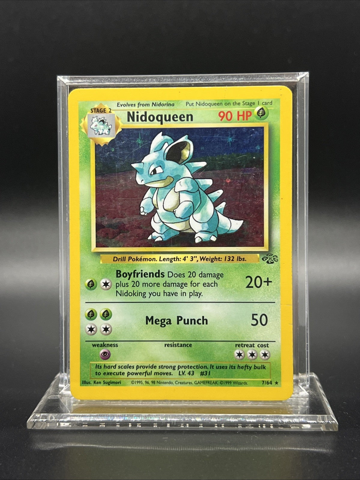 Nidoqueen 07/64 Jungle Holo HEAVY PLAY Pokemon