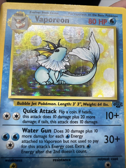 Vaporeon 12/63 Jungle Holo HEAVY PLAY Pokemon (D)