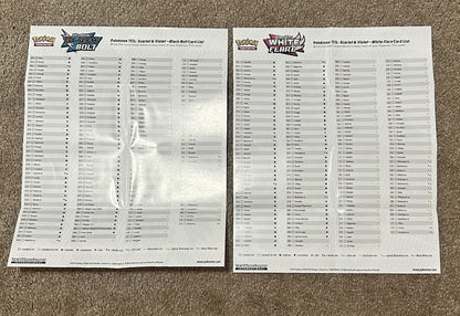 Pokémon TCG: Scarlet & Violet Black Bolt & White Flare BINDER POSTER CHECKLIST