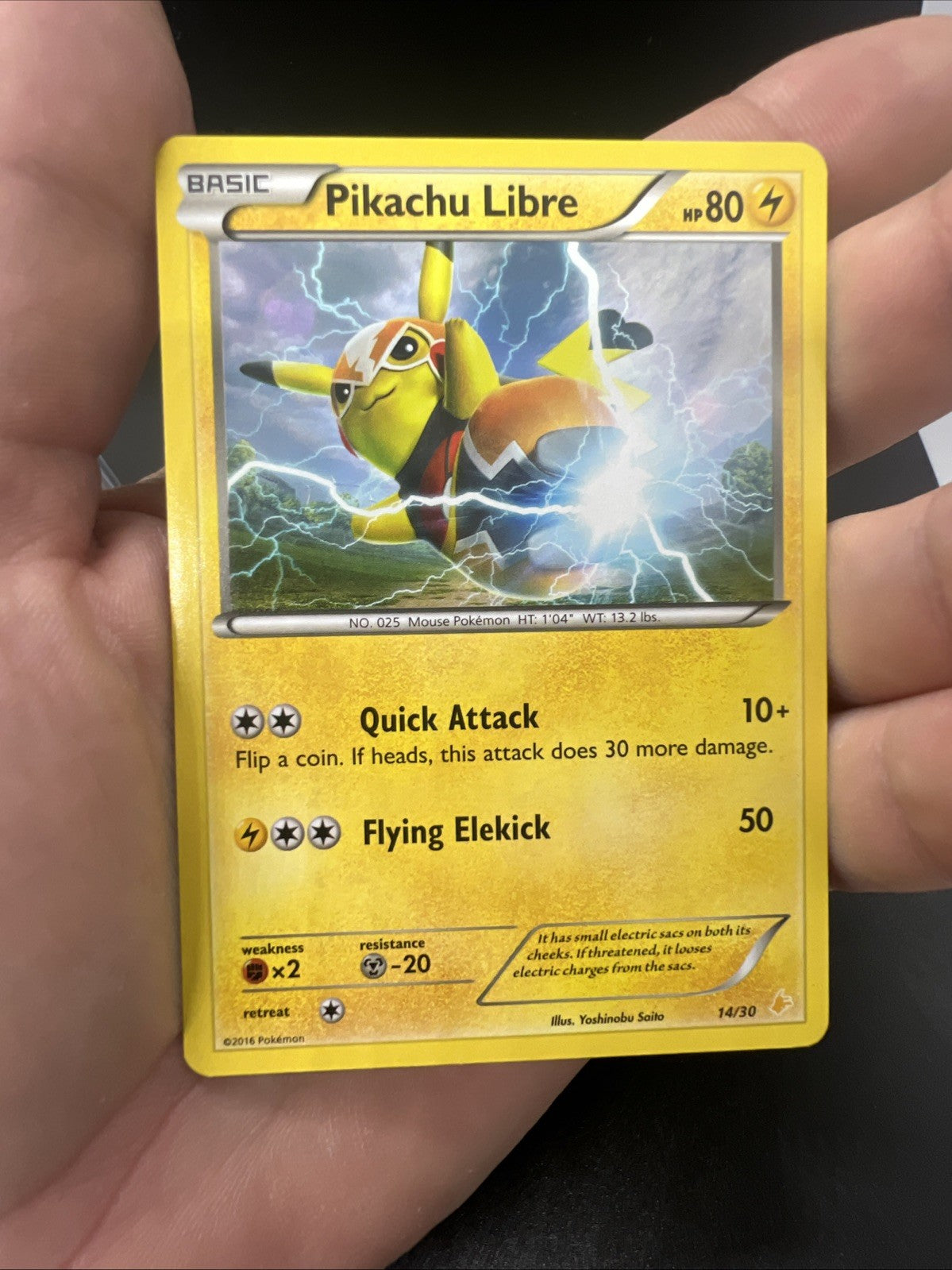 Pikachu Libre 14/30 XY Trainer Kit Non Holo - LIGHT PLAY - Pokemon