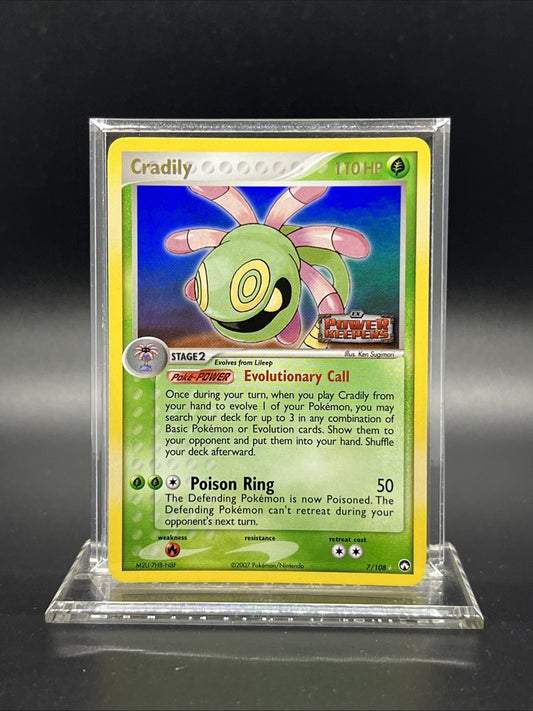 Cradily 7/108 Power Keepers Reverse Holo LIGHT PLAY Pokemon