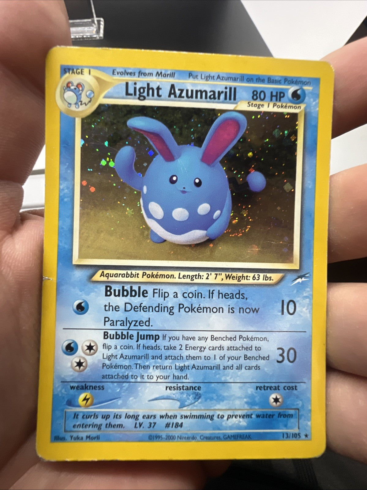 Pokemon Light Azumarill 13/105 – Neo Destiny – Holo Rare – Heavy Play (A)
