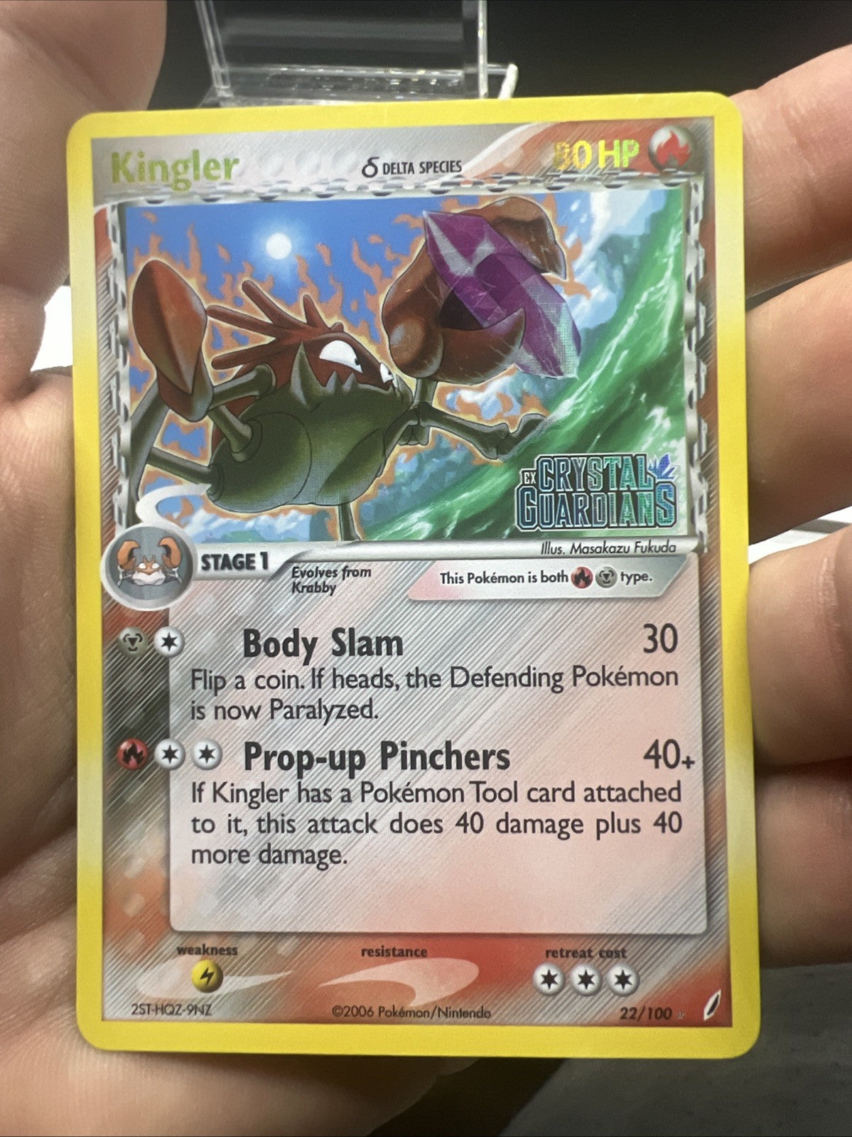 Pokemon Kingler (Delta Species) 22/100 Crystal Guardians Reverse Holo  NEAR MINT